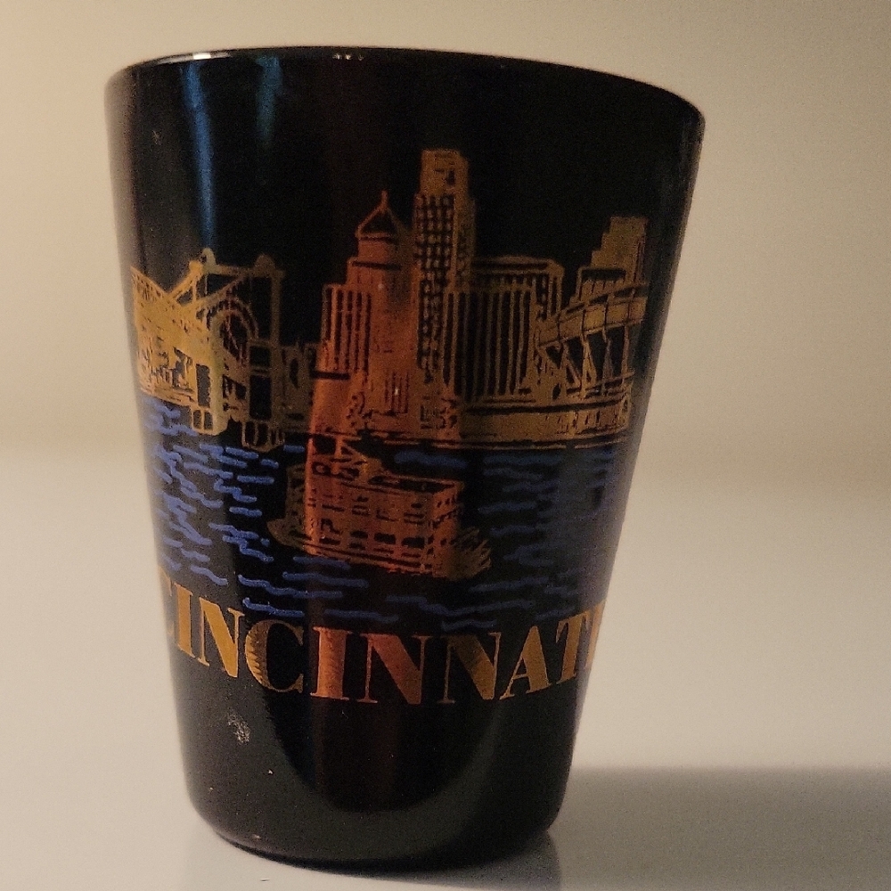 Cincinnati Skyline Black and Gold Shot Glass